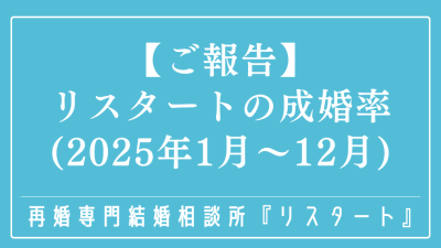 再婚専門結婚相談所リスタートの成婚率（2025年01月～2025年12月）