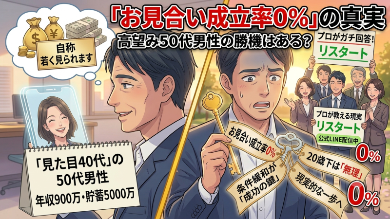 【婚活リアル】50代男性が20歳下の容姿端麗女性を狙うとどうなる？